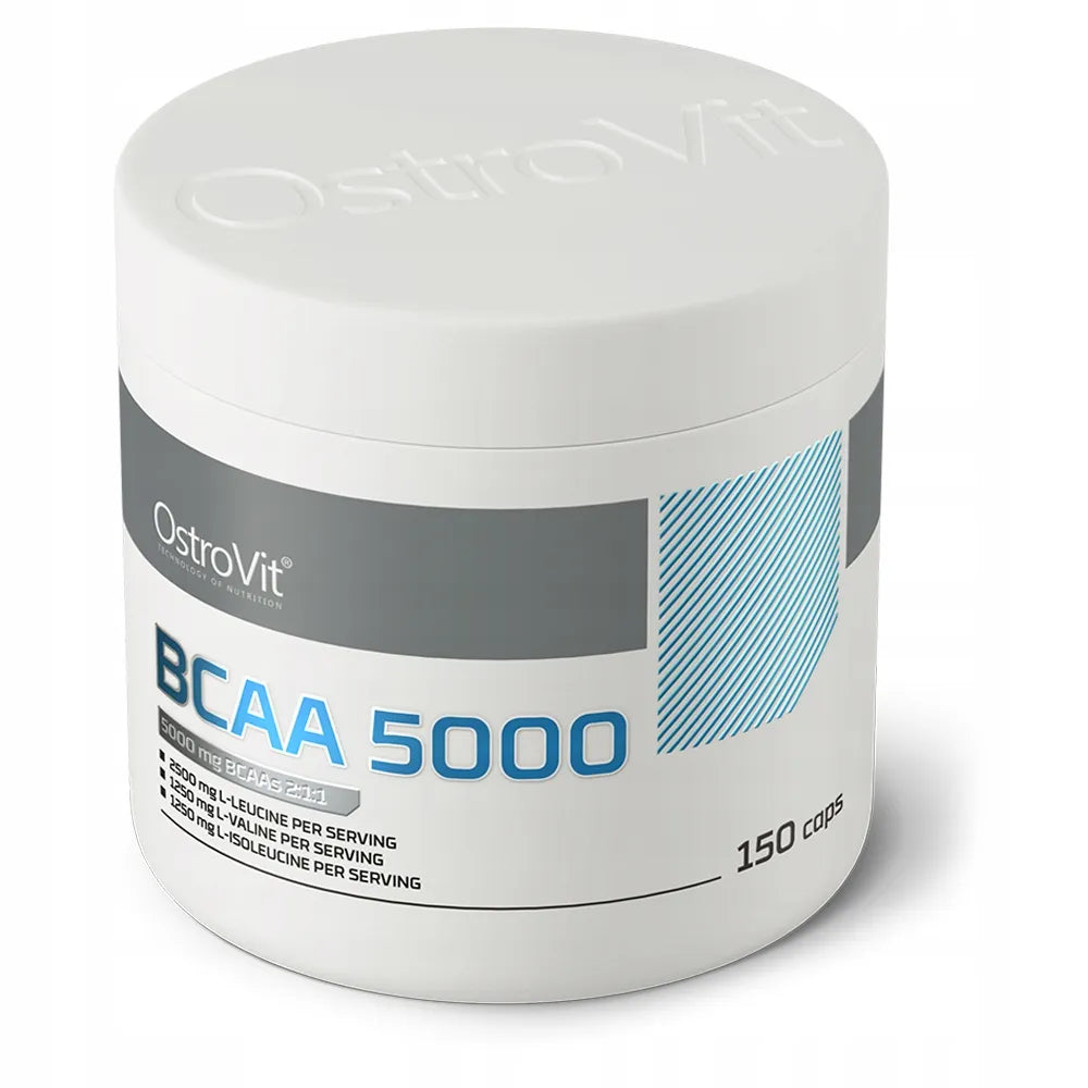 OstroVit BCAA 5000 mg, 150 kapsulių, aminorūgštys treniruotėms