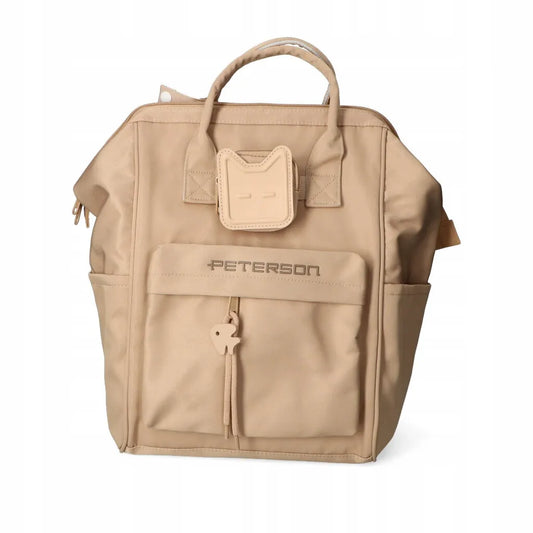 Peterson MP2-01/7496 moteriška miesto kuprinė, šviesiai smėlinė, talpi, su nuimamu dėkliuku