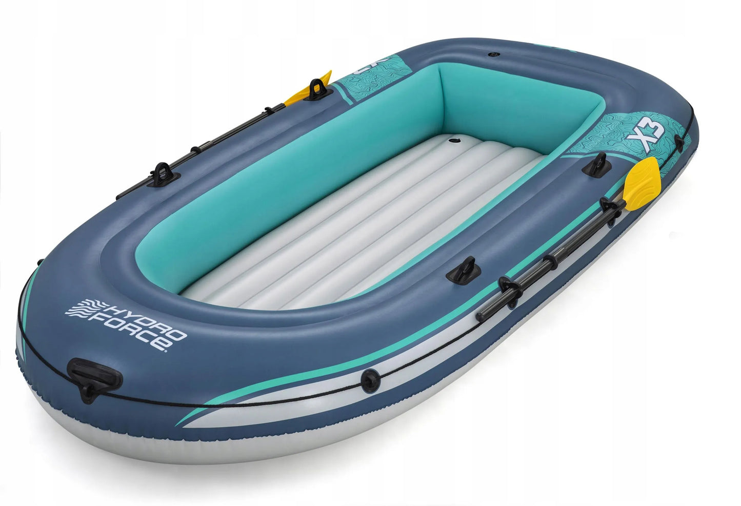 Pripučiama valtis Bestway Hydro-Force Trek X3 su irklais ir pompa, 3 asmenims