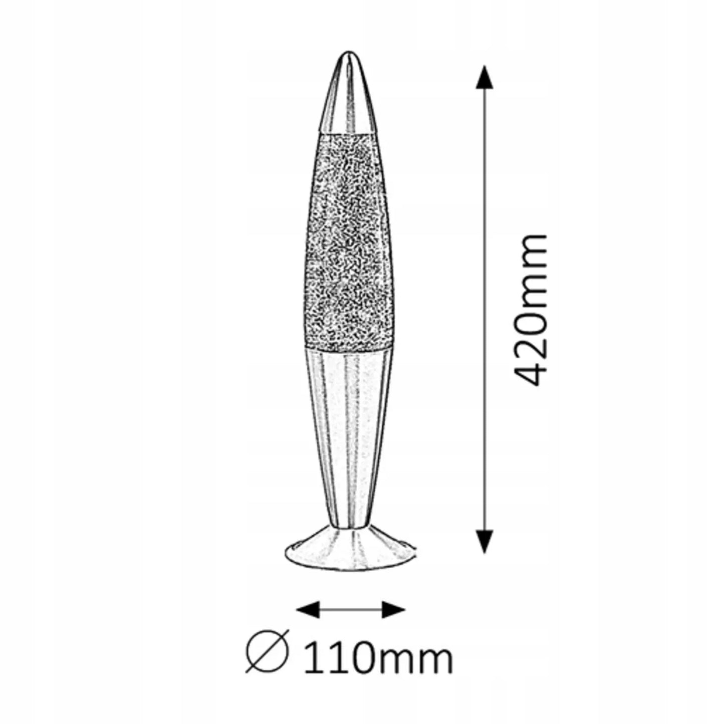 Rabalux dekoratyvinė lava lempa su blizgučiais 42 cm