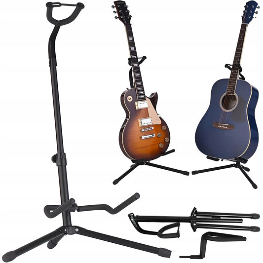 RETOO gitaros stovas su kaklo fiksatoriumi, reguliuojamas, 61–70 cm