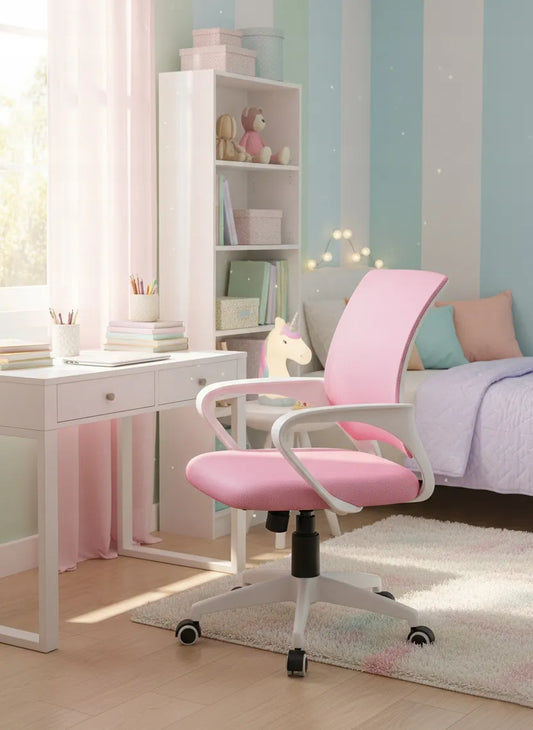 Rožinė biuro kėdė GIOSEDIO NFX012 | Sukama ergonomiška su tinkleliu