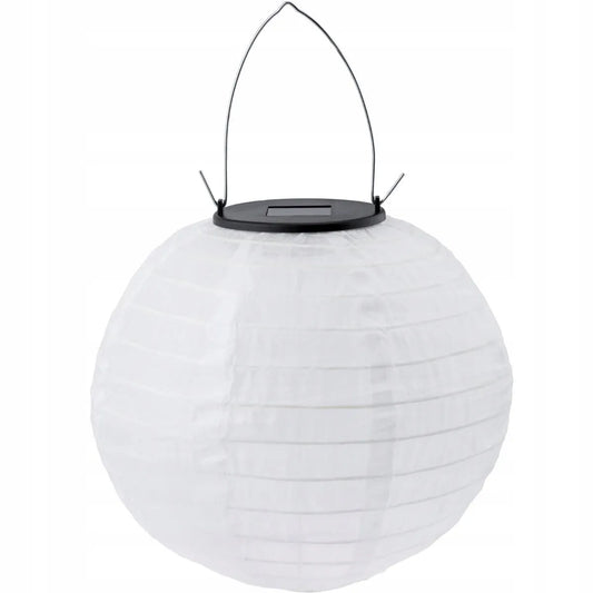 Saulės energija maitinamas LED sodo žibintas – popierinis origami stiliaus rutulys, 20 cm
