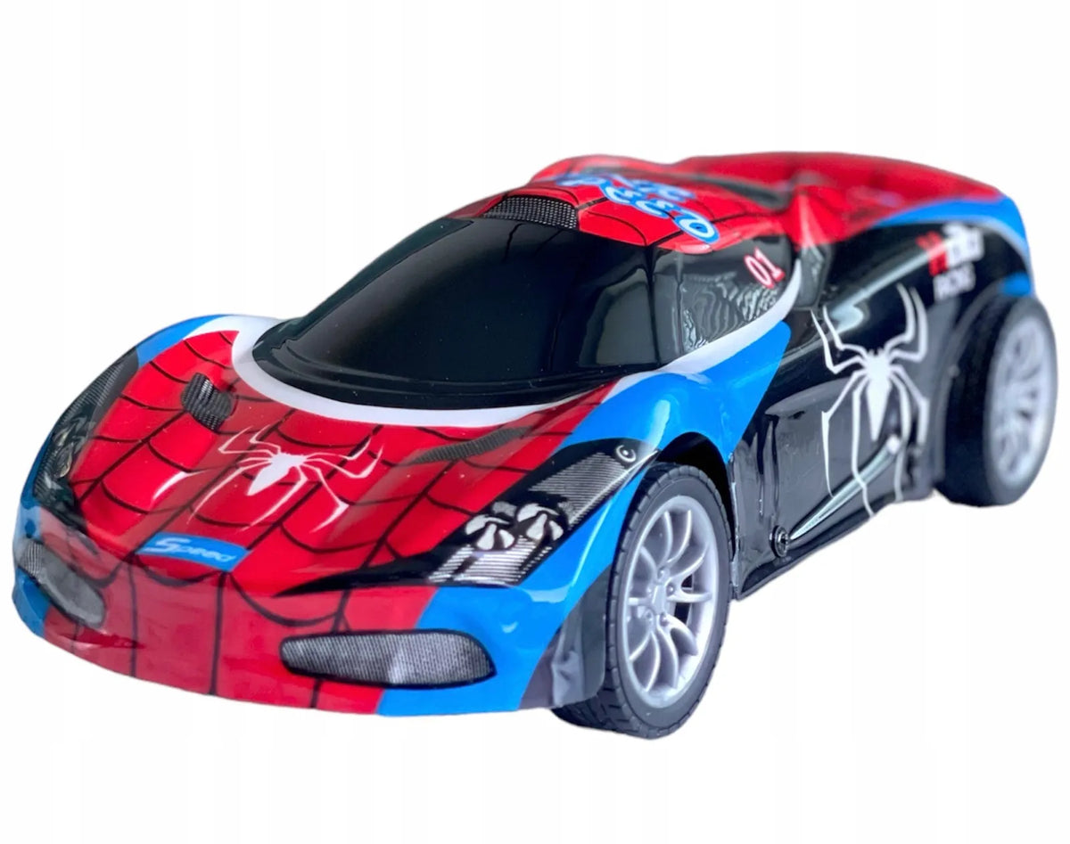 „Spider“ sportinis automobilis „Avengers“, nuotoliniu būdu valdomas, su šviesomis