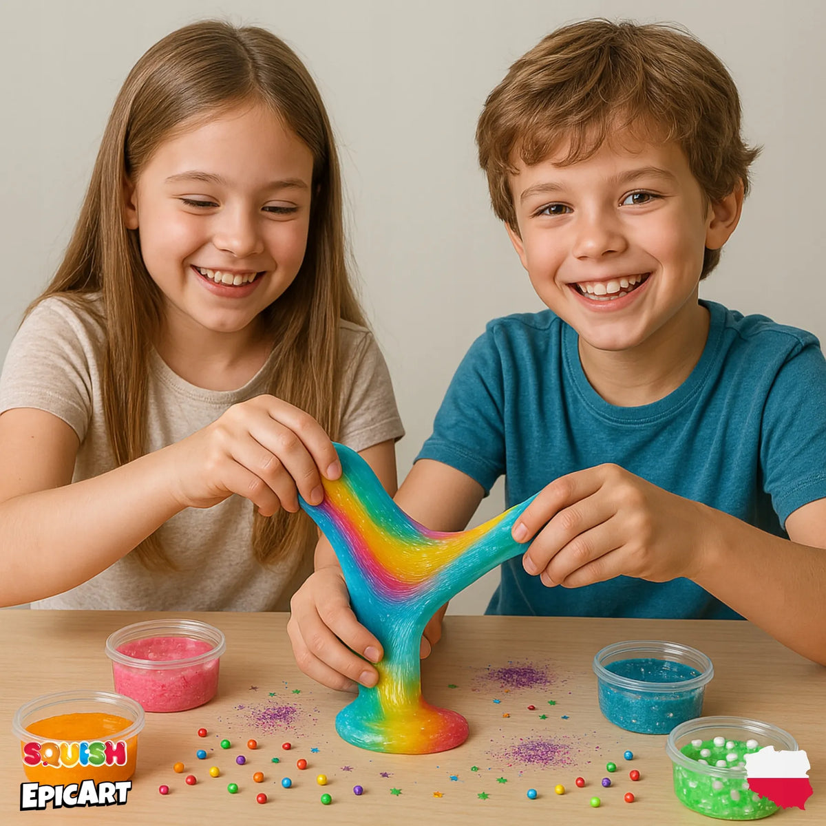 „Squish“ „Slime“ rinkinys XXL 17 viename, 500 ml PVA klijų, aktyvatorius ir priedai