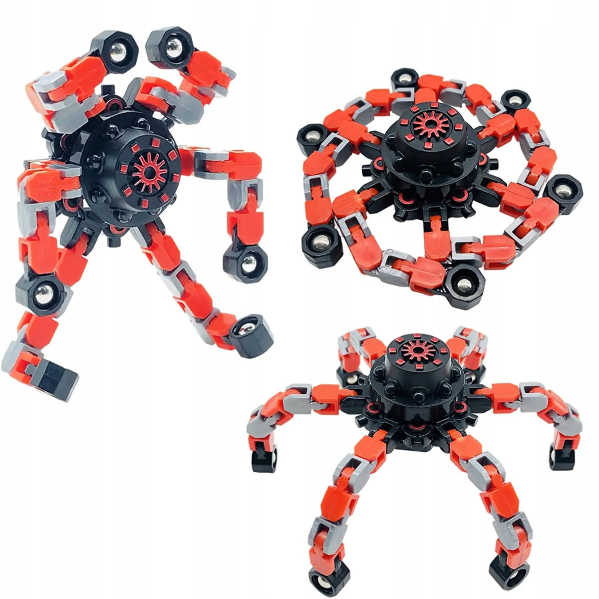 Sulankstomas „Fidget Spinner“ – antistresinis sensorinis žaislas, kurį galima paversti robotu
