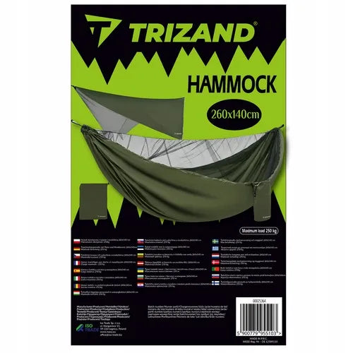 Turistinis hamakas su tentu ir tinkleliu nuo vabzdžių 260x140 cm