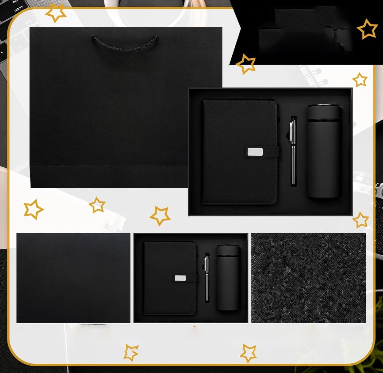 Dovanų rinkinys: Termosas su LED ekranėliu, rašiklis, užrašų knygelė. Dovana šventėms.