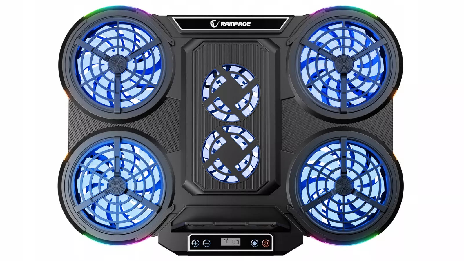 Žaidimų aušinimo stovas Rampage PROTE R6 – 10–17", RGB, reguliuojamas