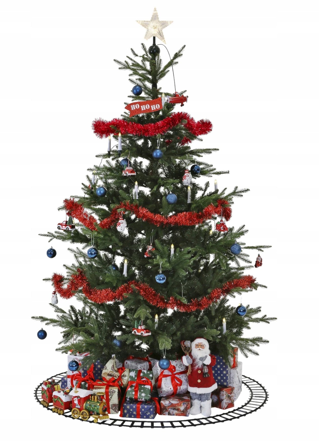 Kalėdinis traukinukas LED Melodija Kalėdų giesmės Ø136cm