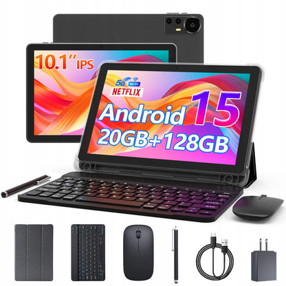 10.1 colio planšetinis kompiuteris Android 15 IPS 4GB/128GB + klaviatūra, pelė, dėklas, rašiklis Valiron