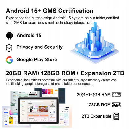 10.1 colio planšetinis kompiuteris Android 15 IPS 4GB/128GB + klaviatūra, pelė, dėklas, rašiklis Valiron