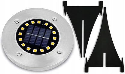 10x saulės energija varomuose LED sodo šviestuvų diskai, 16 LED, įsmeigiami dekoratyviniai stulpeliai