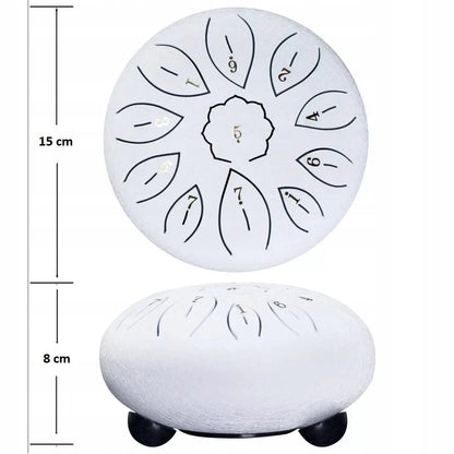 11 tonų 6 colių liežuvinis būgnas, auksinis, plieninis būgnelis, Steel Tongue Drum + kazoo