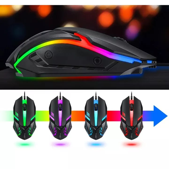 Apšviesta žaidimų klaviatūra žaidėjams + LED RGB pelė