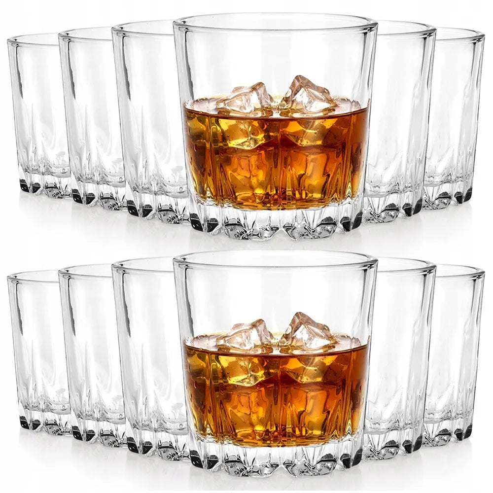 12 vnt. Vilde stiklinės viskiui, gėrimams ir kokteiliams, 280 ml rinkinys