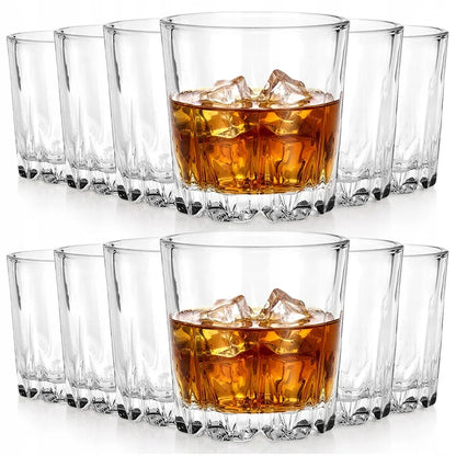 12 vnt. Vilde stiklinės viskiui, gėrimams ir kokteiliams, 280 ml rinkinys