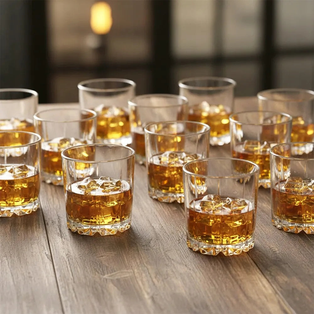 12 vnt. Vilde stiklinės viskiui, gėrimams ir kokteiliams, 280 ml rinkinys