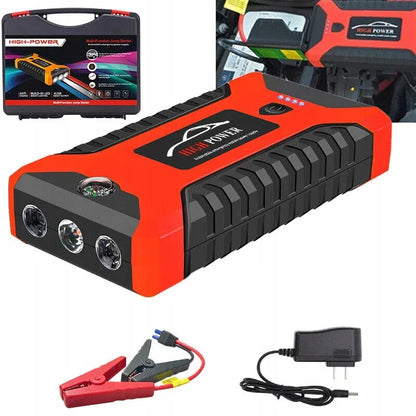 12V automobilinis starteris, pagalbinio užvedimo įrenginys, avarinis maitinimo blokas (powerbank) 12V