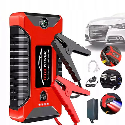 12V automobilinis starteris, pagalbinio užvedimo įrenginys, avarinis maitinimo blokas (powerbank) 12V