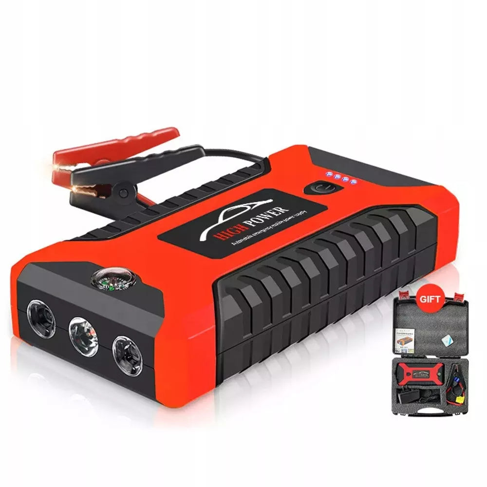 12V automobilinis starteris, pagalbinio užvedimo įrenginys, avarinis maitinimo blokas (powerbank) 12V