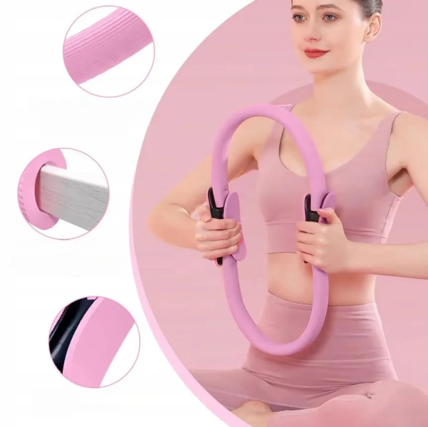 14 viename pilateso ir jogos aksesuarų rinkinys, rožinis
