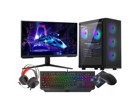 Žaidimų rinkinys RGB Ryzen 7 5700X RTX 5060 32GB SSD 1TB WIFI W11 24" DLSS 4