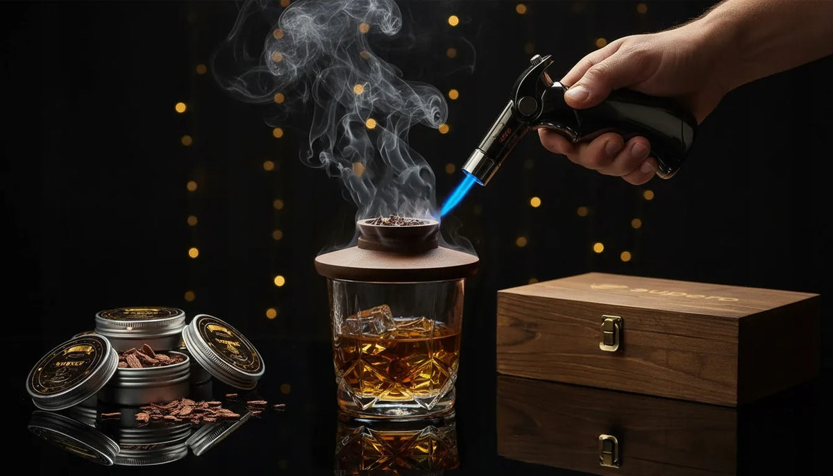 15 viename viskio rūkymo rinkinys „Whisky Smoker“ – dovana vyrui, vaikinui