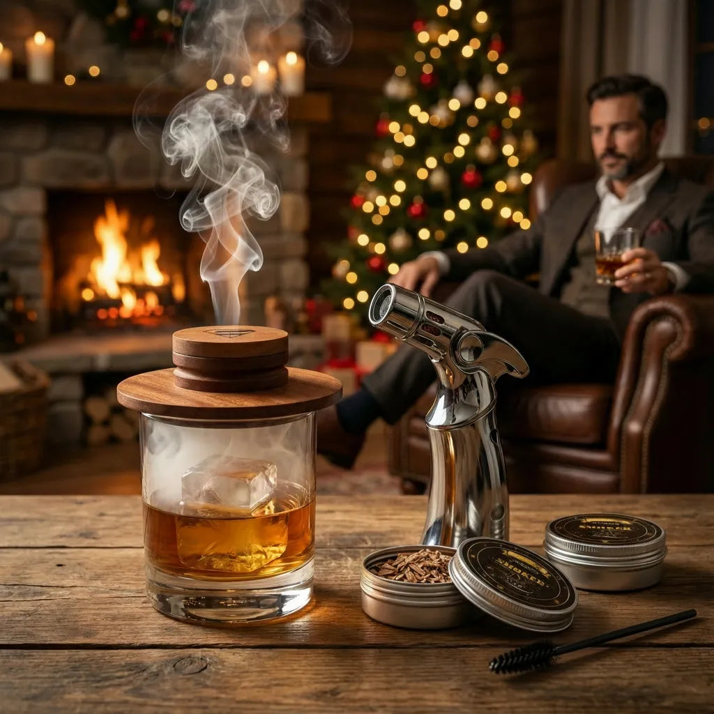 15 viename viskio rūkymo rinkinys „Whisky Smoker“ – dovana vyrui, vaikinui
