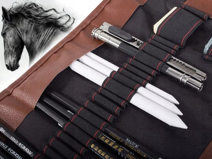 Profesionalus 29in1 eskizavimo ir piešimo rinkinys: anglis, pieštukai, maišytuvai