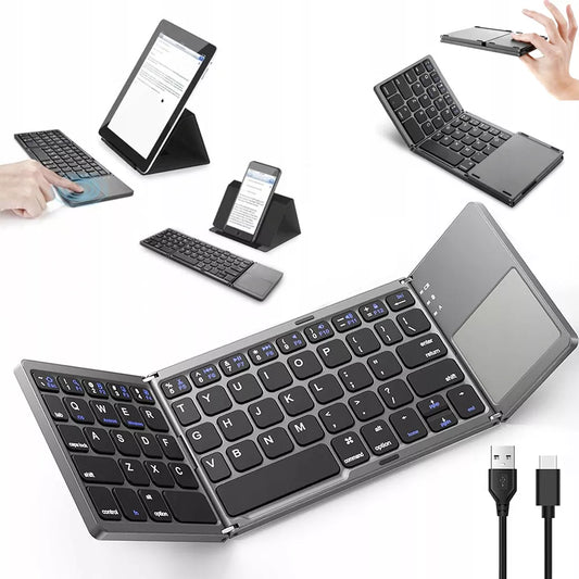 197,3g Belaidė „Bluetooth“ klaviatūra su universaliu sulankstomu jutikliniu skydeliu 50H