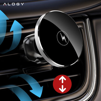 Automobilinis laikiklis MAG SAFE, belaidis įkroviklis 15W, skirtas iPhone 14, 15, 16, 17