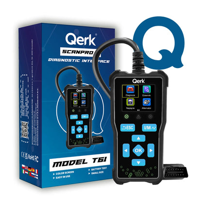 OBD2 skaitytuvas lenkišku meniu QERK T61 diagnostinė sąsaja