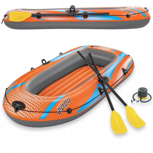2 vietų pripučiamas pontonas BESTWAY Kondor Elite 2000 188x98 cm + irklai ir pompa 61141