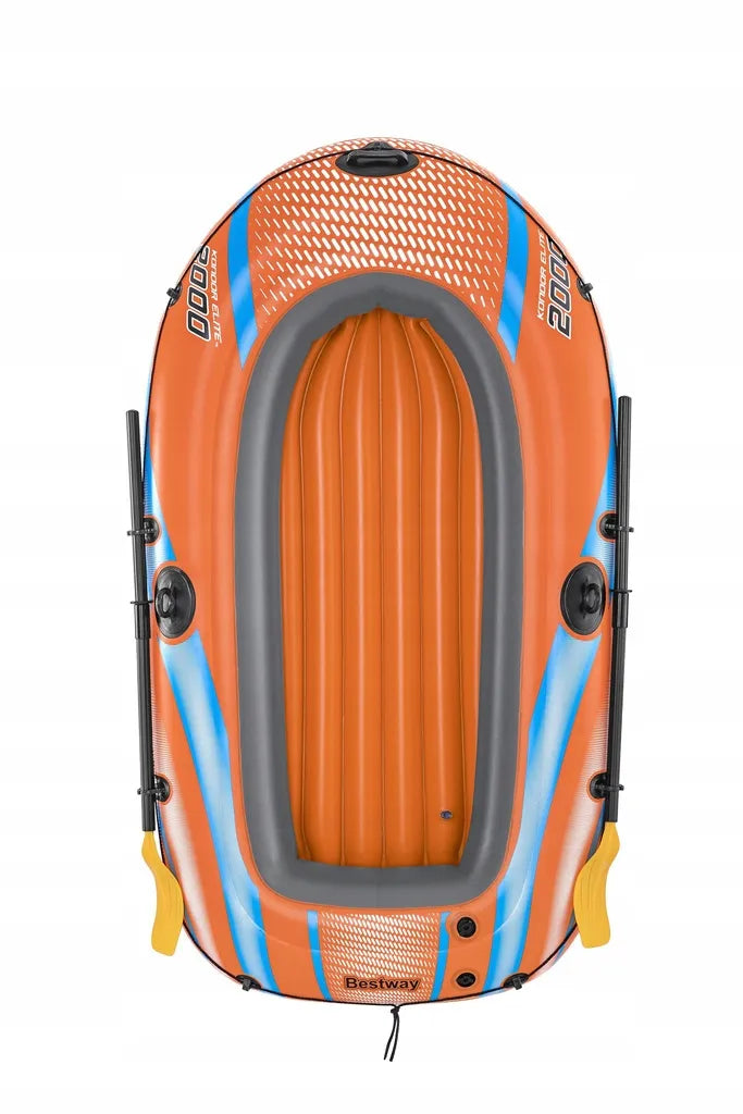 2 vietų pripučiamas pontonas BESTWAY Kondor Elite 2000 188x98 cm + irklai ir pompa 61141