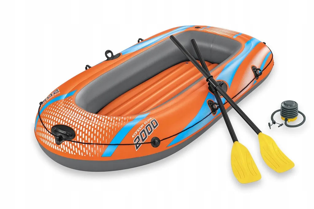 2 vietų pripučiamas pontonas BESTWAY Kondor Elite 2000 188x98 cm + irklai ir pompa 61141