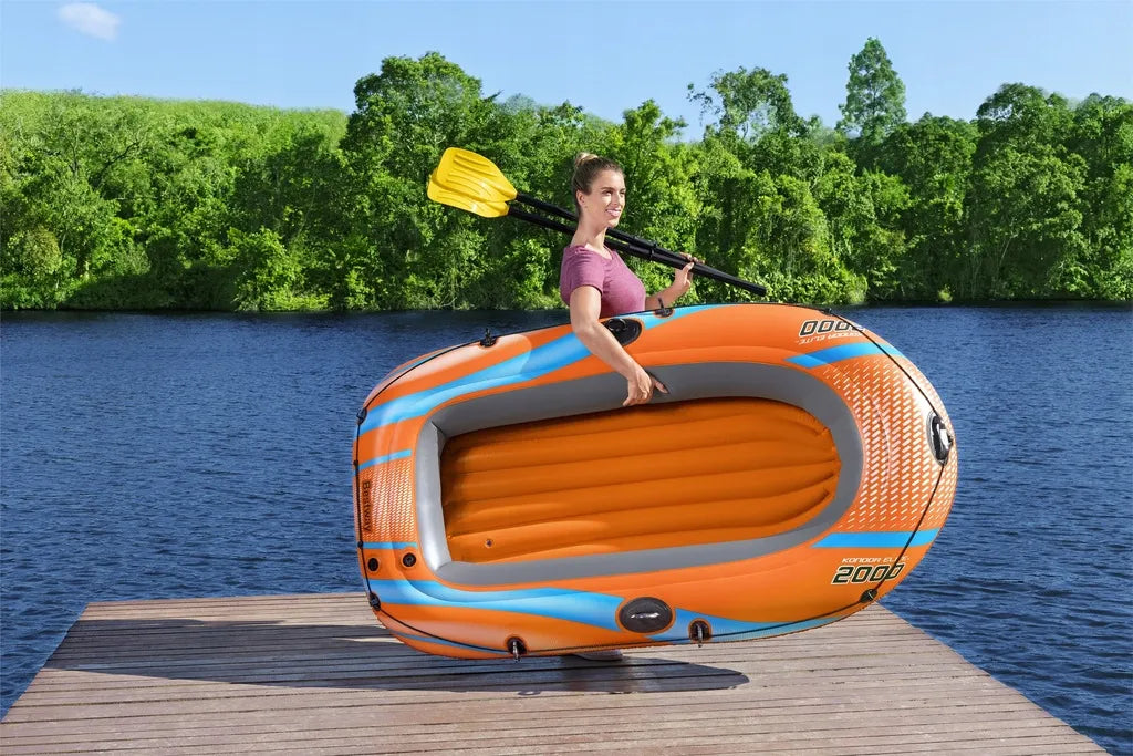 2 vietų pripučiamas pontonas BESTWAY Kondor Elite 2000 188x98 cm + irklai ir pompa 61141