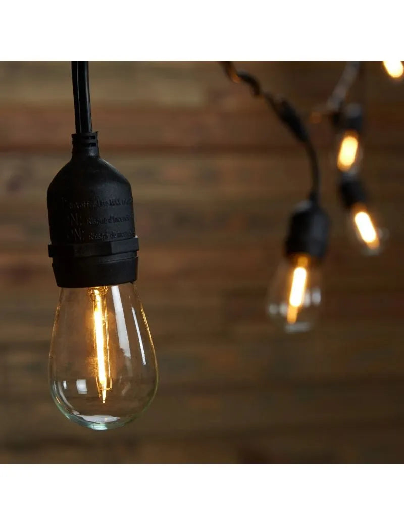 20 m ilgio LED sodo šviestuvų girlianda su 20 lempučių, tinkama jungti į elektros tinklą, atspari vandeniui