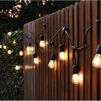 20 m ilgio LED sodo šviestuvų girlianda su 20 lempučių, tinkama jungti į elektros tinklą, atspari vandeniui