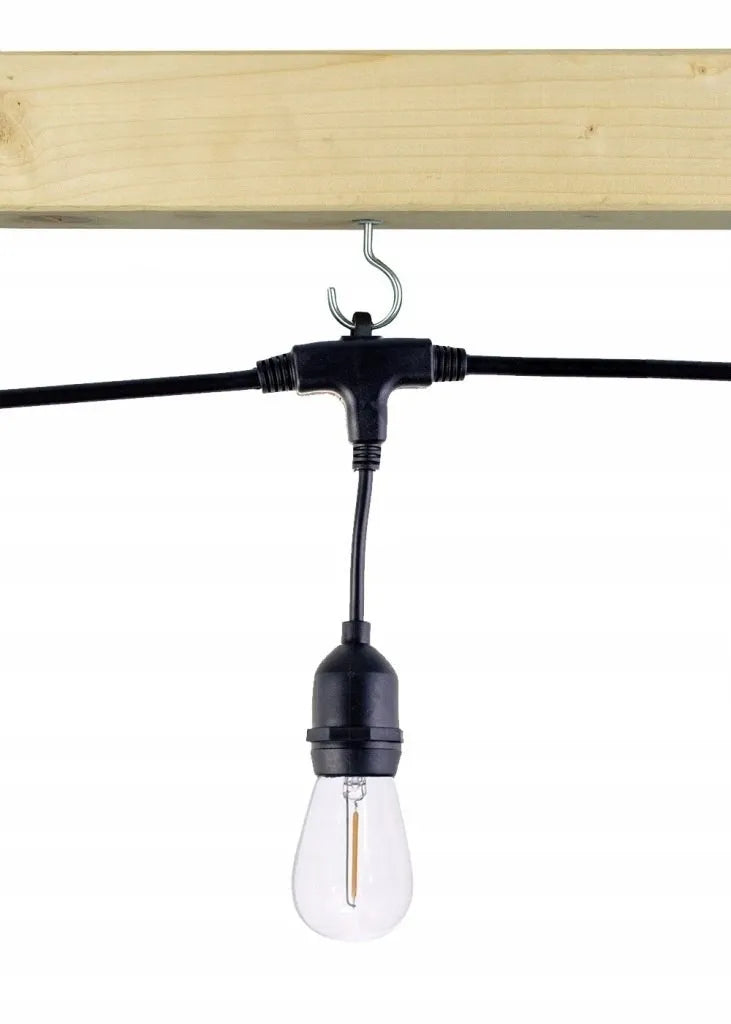 20 m ilgio LED sodo šviestuvų girlianda su 20 lempučių, tinkama jungti į elektros tinklą, atspari vandeniui