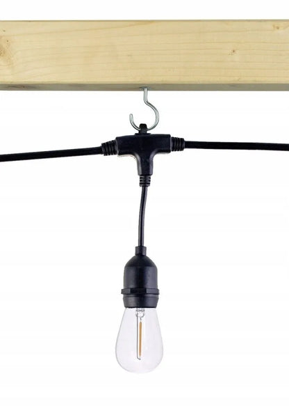 20 m ilgio LED sodo šviestuvų girlianda su 20 lempučių, tinkama jungti į elektros tinklą, atspari vandeniui