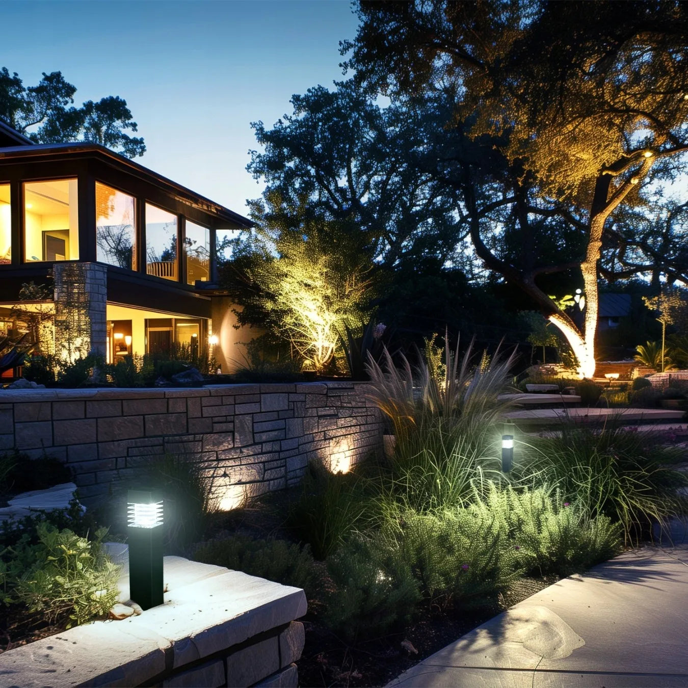 20x Led Light saulės šviestuvas kvadratinis stulpelis sodo terasos dekoracijai