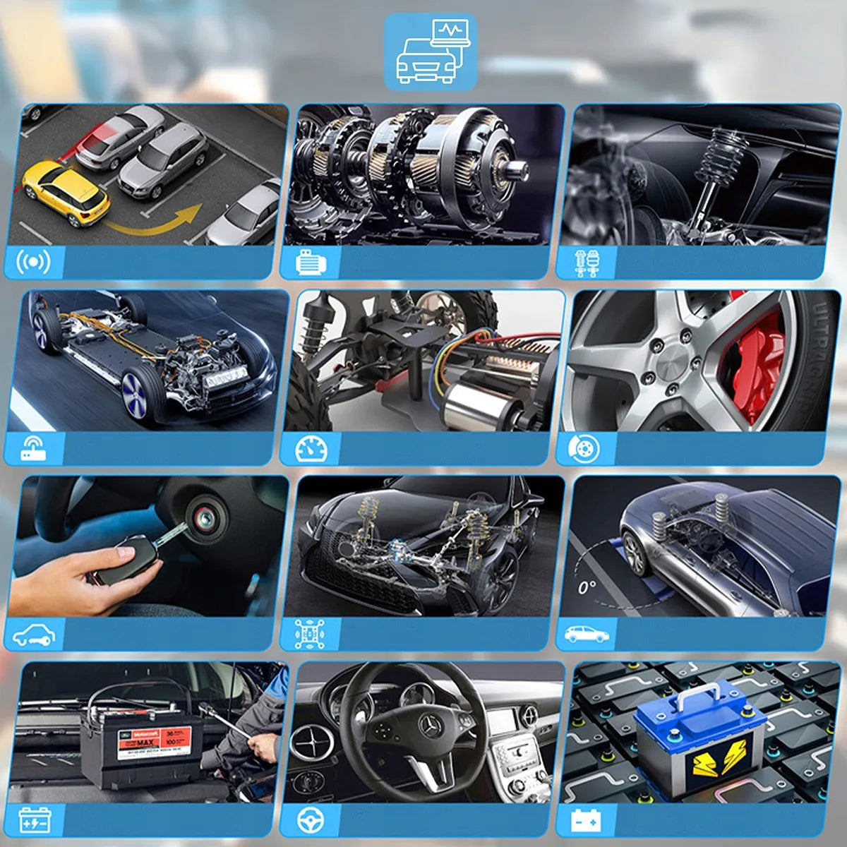 Diagnostinis skaitytuvas OBD2 CAN VIN BMW su ekranu