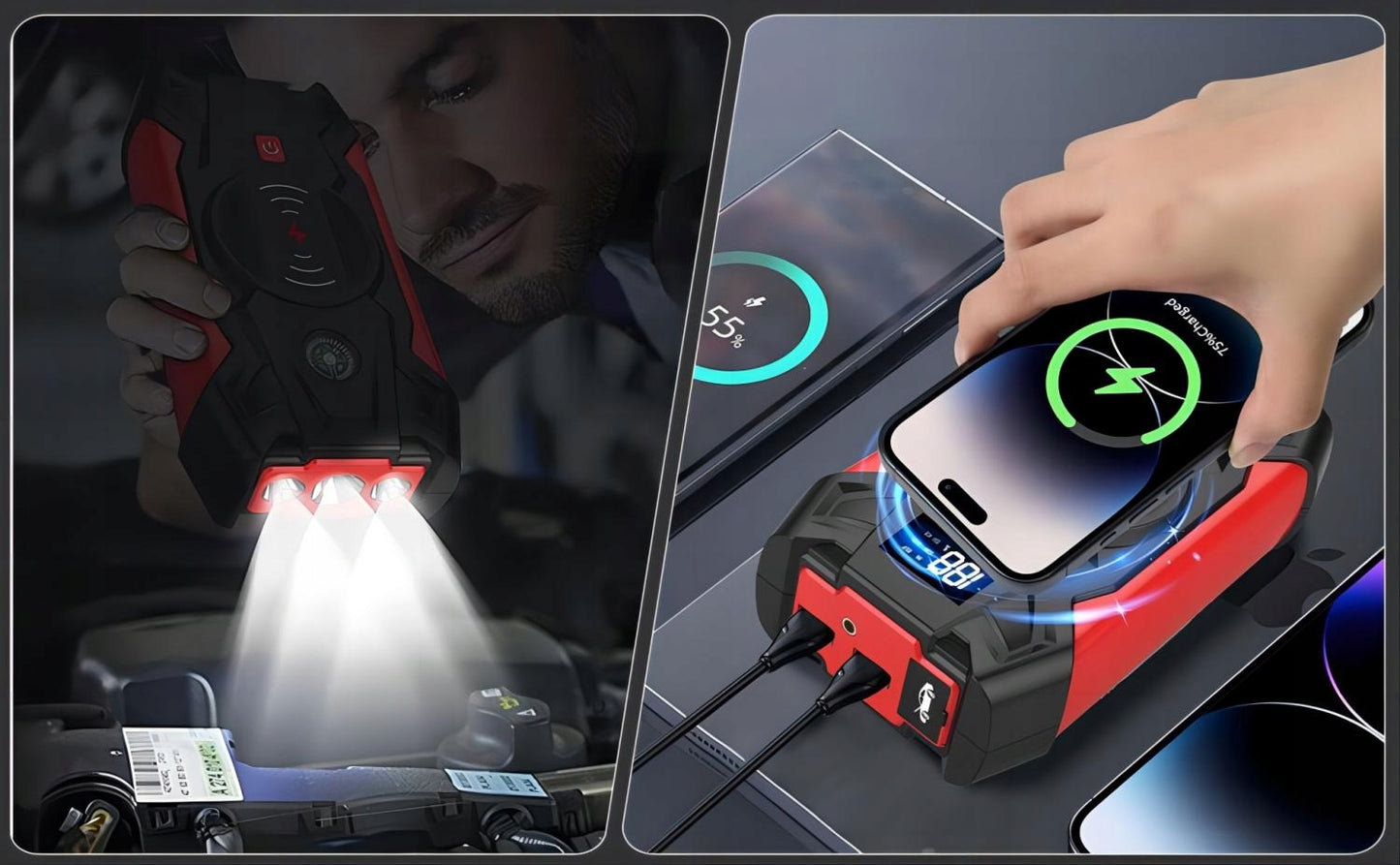 Power Bank Starteris Boosteris Žibintuvėlis 20000mAh 12V