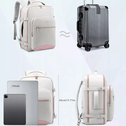 Moteriška kuprinė 40L – neperšlampama, su laptopo skyriumi, pilka