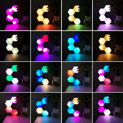 Žaidimų apšvietimas Hexagon Ambience LED RGB dekoracija su programėle ir pulteliu, 12 vnt.