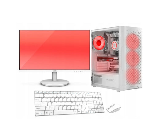 WHITE žaidimų komplektas su 24″ monitoriumi – Ryzen 7 5700G, RX VEGA8, 32 GB RAM, 1 TB SSD, Wi-Fi, Windows 11