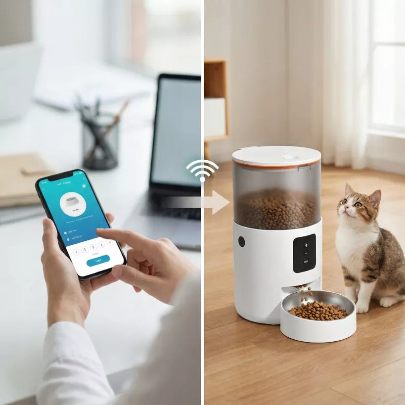 AUTOMATINIS KATĖS IR ŠUNS MAISTO DOZATORIUS, 3L MAITINIMO DOZATORIUS - WIFI