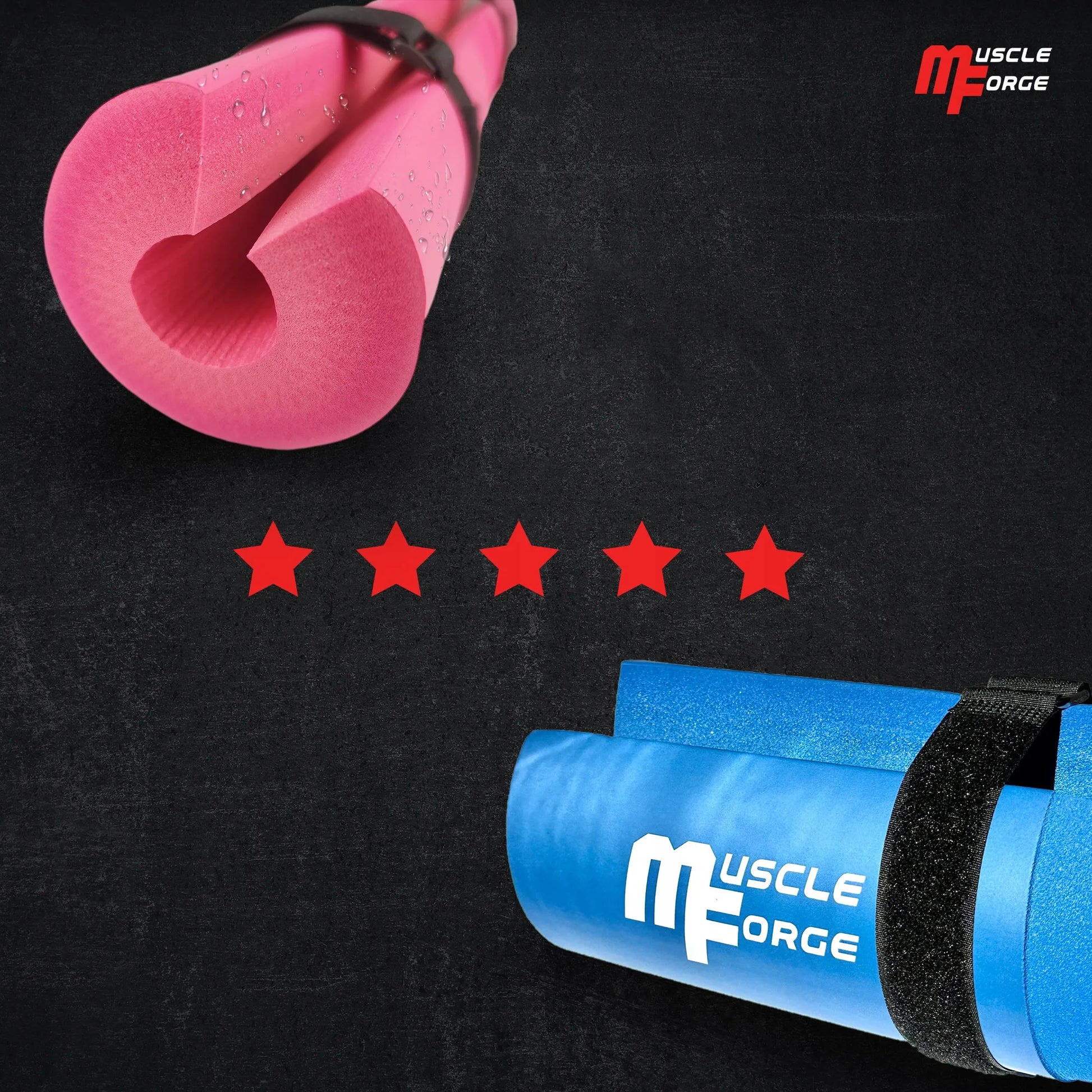 MuscleForge apsauginė štangos kaklo ir pečių pagalvėlė, juoda, skirta pritūpimams ir klubų kėlimui