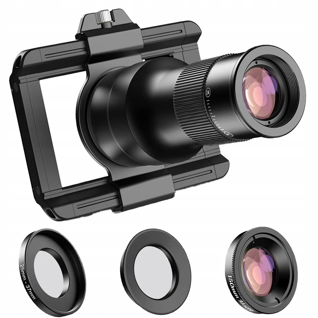 2in1 Makro ir Tele objektyvas telefonui 6x priartinimas 150mm APO Apexel